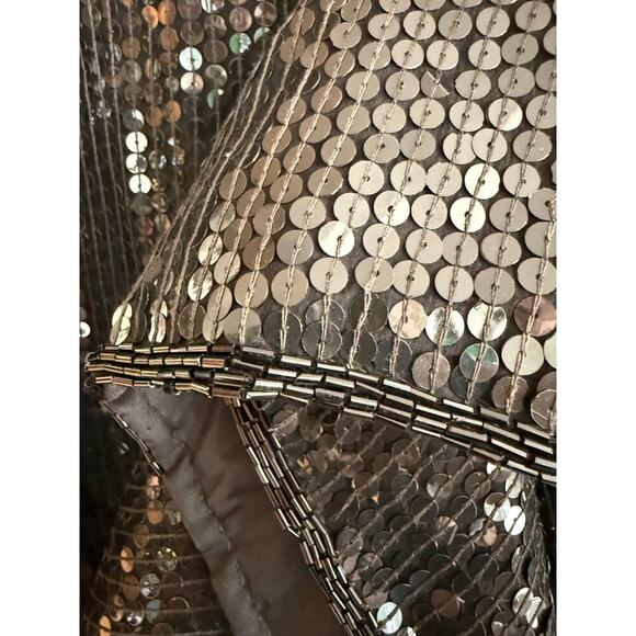 Vintage Rina Z Black Sequin Maxi Skirt Silk Shell Elastic Waist size XL - Picture 9 of 9